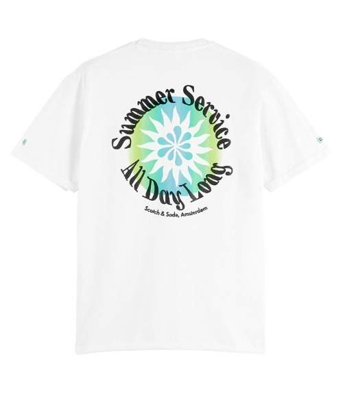 SCOTCH&SODA(スコッチアンドソーダ)の「グラディエント アートワークTシャツ【171705】(Tシャツ/カットソー・メンズ・ホワイト・LARGE/MEDIUM/SMALL)」の2枚目の写真