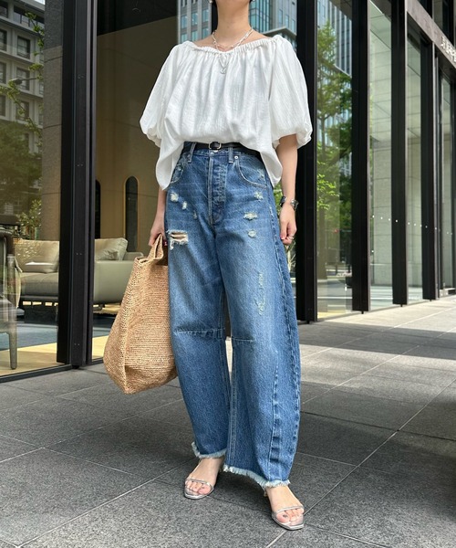 DouDou（ドゥドゥ）の「2WAYオフショルブラウス（シャツ/ブラウス・レディース・ブラック/オリーブ/オフホワイト・FREE）」の10枚目の写真