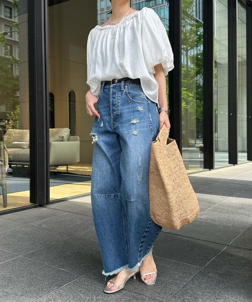 DouDou（ドゥドゥ）の「2WAYオフショルブラウス（シャツ/ブラウス・レディース・ブラック/オリーブ/オフホワイト・FREE）」の11枚目の写真