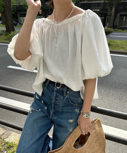 DouDou（ドゥドゥ）の「2WAYオフショルブラウス（シャツ