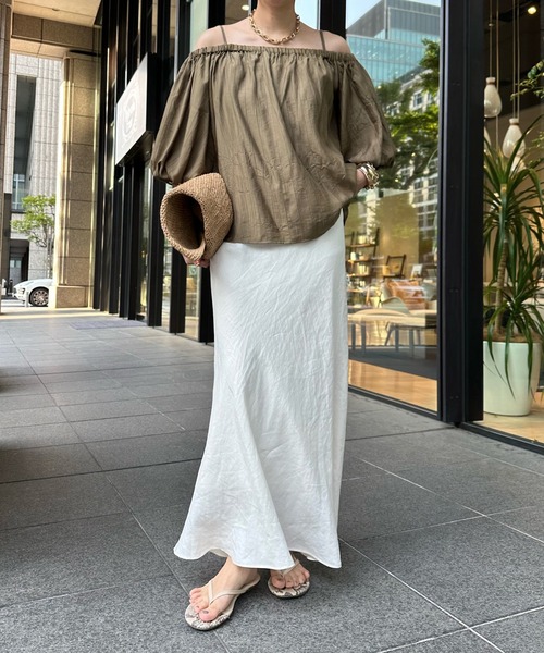 DouDou（ドゥドゥ）の「2WAYオフショルブラウス（シャツ/ブラウス・レディース・ブラック/オリーブ/オフホワイト・FREE）」の13枚目の写真