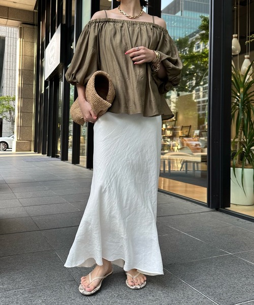 DouDou（ドゥドゥ）の「2WAYオフショルブラウス（シャツ/ブラウス・レディース・ブラック/オリーブ/オフホワイト・FREE）」の15枚目の写真