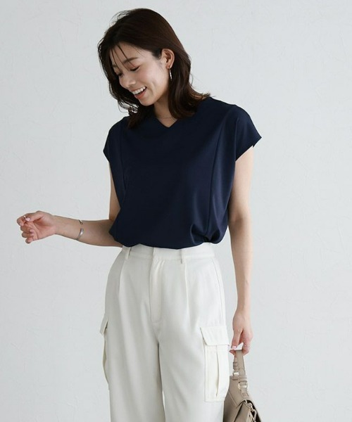 [接触冷感]フレンチスリーブカットソー 接触冷感/洗える】フレンチスリーブ IT TEE （カットソー）｜23