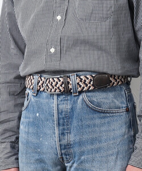 NOLLEY'S goodman（ノーリーズグッドマン）の「【SWOLE PANDA/スウォール パンダ】RECYCLED WOVEN BELT ZIGZAG（ベルト・メンズ・ベージュ系その他/グリーン系その他・FREE）」の7枚目の写真