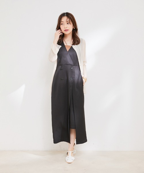 VIS（ビス）の「Vネックスリットジャンパースカート（ジャンパースカート・レディース・ブラック/キナリ/ベージュ系その他2・FREE）」の14枚目の写真