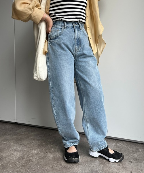 CPCM（シーピーシーエム）の「コクーンデニムパンツ（デニムパンツ・レディース・サックスブルー/ブラック・SMALL/MEDIUM）」の7枚目の写真
