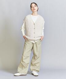 【タグ付き】BY アルパカブレンド シャギーベスト　ホワイト系 タグ付き】BY アルパカブレンド シャギーベストホワイト系