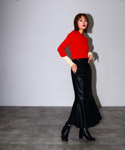 HERENCIA（ヘレンチア）の「配色 プルオーバー リブ ニット（ニット