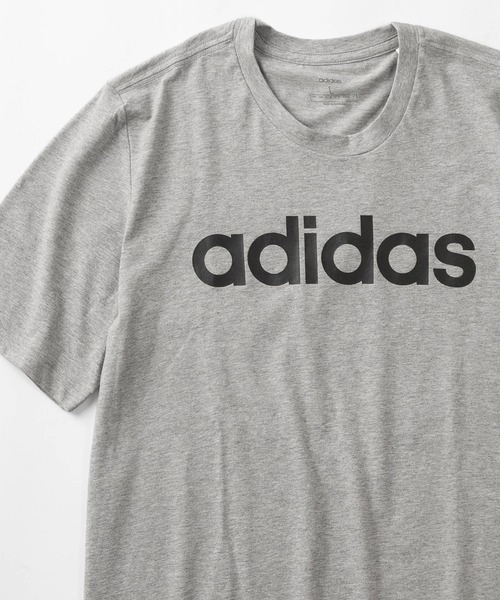 adidas(アディダス)の「【adidas/アディダス】ESSENTIALS リニアロゴプリント シンプルデザイン 半袖Tシャツ/クルーネックT(Tシャツ/カットソー・メンズ・ホワイト/ブラック/グレー・XL/M/L)」の3枚目の写真