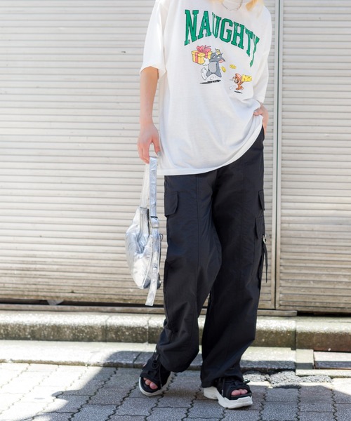 SpRay(スプレイ)の「カーゴパンツ(カーゴパンツ・レディース・チャコールグレー/ブラック/ライトパープル/アイボリー・FREE)」の5枚目の写真