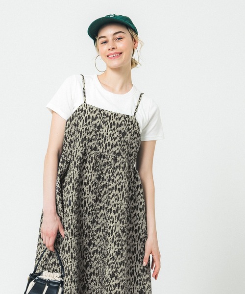 coca（coca）（コカ）の「アニマル柄エンボスキャミソールワンピース（ワンピース・レディース・レオパード・L/M）」の6枚目の写真