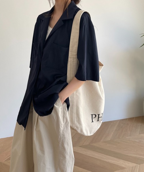 CANAL JEAN（キャナルジーン）の「El mar　オープンカラーシャツ（シャツ/ブラウス・レディース・ベージュ/ネイビー・ONE SIZE）」の12枚目の写真