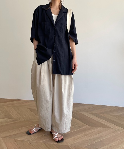 CANAL JEAN（キャナルジーン）の「El mar　オープンカラーシャツ（シャツ/ブラウス・レディース・ベージュ/ネイビー・ONE SIZE）」の14枚目の写真