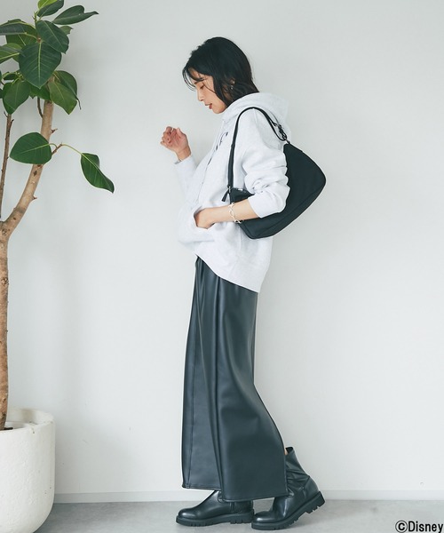 GOOD ROCK SPEED（グッドロックスピード）の「GOOD ROCK SPEED/MICKEYフーディスエット（スウェット・レディース・ライトグレー/ホワイト・FREE）」の7枚目の写真