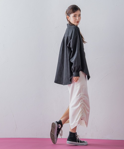 VICKY（ビッキー）の「【秋冬に取り入れたい】細ピッチコーデュロイオーバーシャツ《洗濯機で洗える》（シャツ/ブラウス・レディース・イエロー/ブラウン/オフホワイト/ブラック・M）」の8枚目の写真