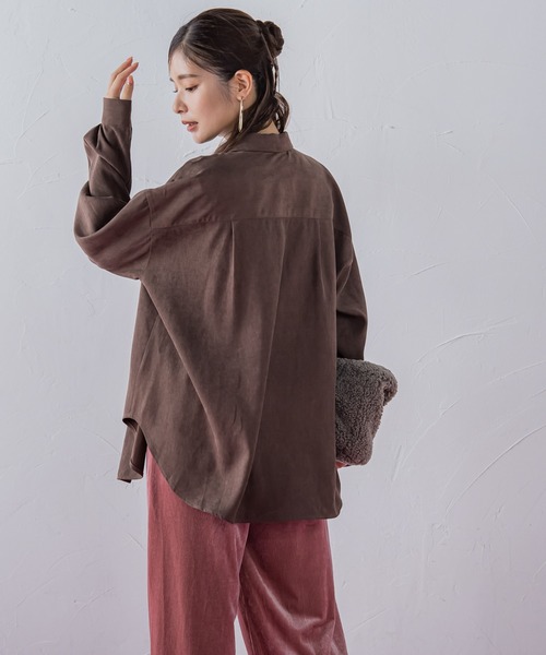 VICKY（ビッキー）の「【秋冬に取り入れたい】細ピッチコーデュロイオーバーシャツ《洗濯機で洗える》（シャツ/ブラウス・レディース・イエロー/ブラウン/オフホワイト/ブラック・M）」の12枚目の写真