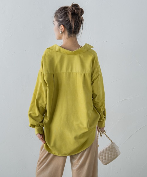 VICKY（ビッキー）の「【秋冬に取り入れたい】細ピッチコーデュロイオーバーシャツ《洗濯機で洗える》（シャツ/ブラウス・レディース・イエロー/ブラウン/オフホワイト/ブラック・M）」の17枚目の写真