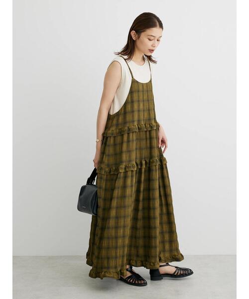 Petit fleur（プチフルール）の「・Petit　Fleur　フリルティアードキャミワンピ（ワンピース・レディース・パープル/ブラック/オリーブ・FREE）」の20枚目の写真