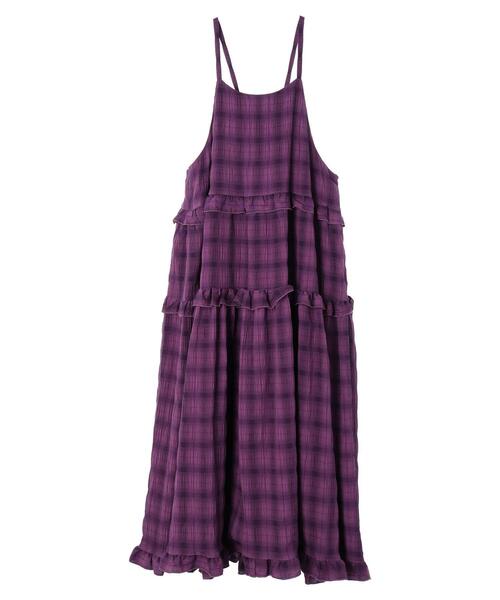 Petit fleur（プチフルール）の「・Petit　Fleur　フリルティアードキャミワンピ（ワンピース・レディース・パープル/ブラック/オリーブ・FREE）」の8枚目の写真