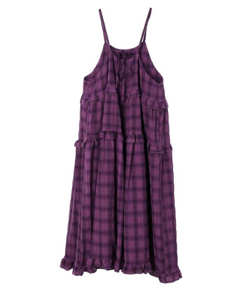 Petit fleur（プチフルール）の「・Petit　Fleur　フリルティアードキャミワンピ（ワンピース・レディース・パープル/ブラック/オリーブ・FREE）」の9枚目の写真