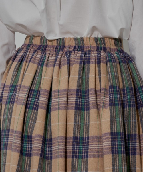 MERLOT(メルロー)の「タータンチェックタックスカート(スカート・レディース・イエロー/ベージュ・S/FREE)」の18枚目の写真