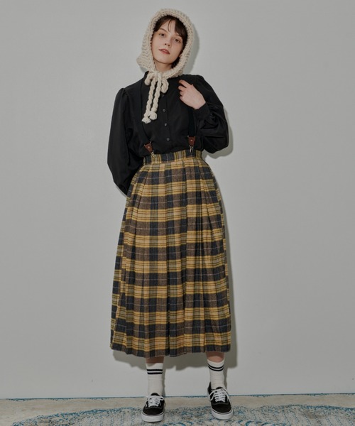 MERLOT(メルロー)の「タータンチェックタックスカート(スカート・レディース・イエロー/ベージュ・S/FREE)」の11枚目の写真