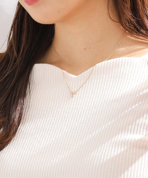 couture brooch（クチュールブローチ）の「◆リボンミニネックレス（ネックレス・レディース・シルバー/ゴールド・00）」の3枚目の写真