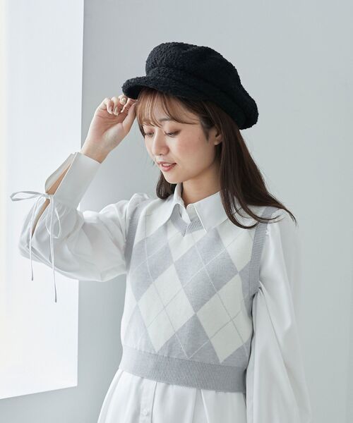 MAJESTIC LEGON（マジェスティックレゴン）の「クラシカルキャスケット（キャスケット・レディース・アイボリー/ブラック/ブラック系その他・FREE）」の9枚目の写真