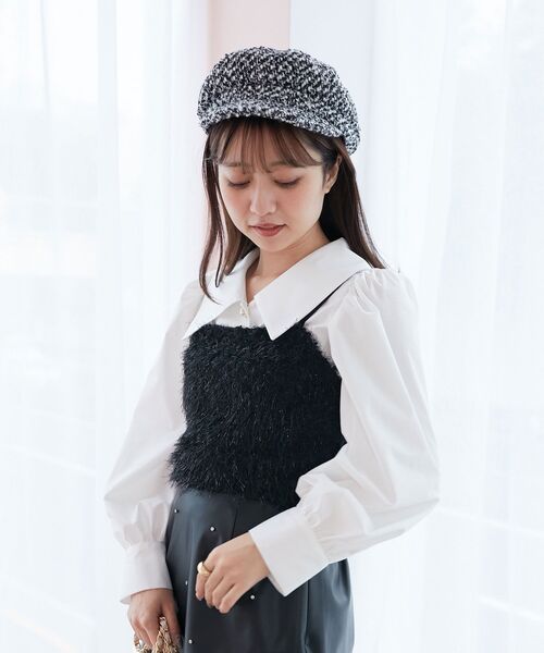 MAJESTIC LEGON（マジェスティックレゴン）の「クラシカルキャスケット（キャスケット・レディース・アイボリー/ブラック/ブラック系その他・FREE）」の22枚目の写真