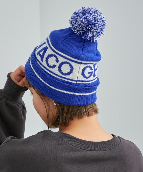 GEVACO（ゲバコ）の「【GEVACO/ゲバコ】ロゴボンボンニットキャップ（ニットキャップ/ビーニー・レディース・チャコールグレー/ブルー/レッド/ネイビー・ONE SIZE）」の5枚目の写真