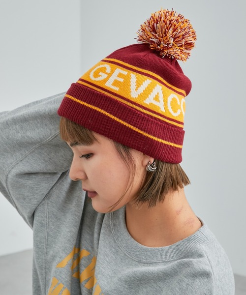 GEVACO（ゲバコ）の「【GEVACO/ゲバコ】ロゴボンボンニットキャップ（ニットキャップ/ビーニー・レディース・チャコールグレー/ブルー/レッド/ネイビー・ONE SIZE）」の16枚目の写真