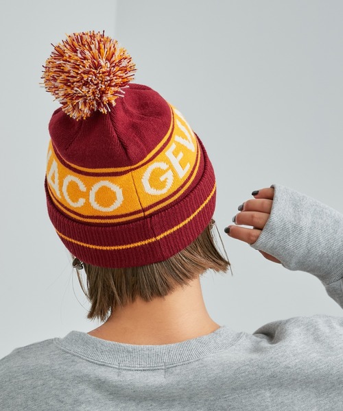 GEVACO（ゲバコ）の「【GEVACO/ゲバコ】ロゴボンボンニットキャップ（ニットキャップ/ビーニー・レディース・チャコールグレー/ブルー/レッド/ネイビー・ONE SIZE）」の15枚目の写真