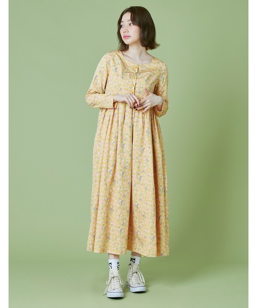 Little sunny bite(リトルサニーバイト)の「【8】【Little sunny bite】Original floral long dress(ワンピース・レディース・イエロー・MEDIUM/SMALL)」の1枚目の写真