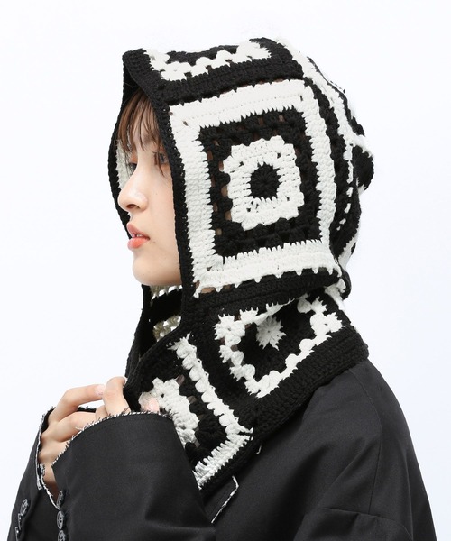 Anui(アニュイ)の「【UNISEX】クロシェバラクラバ(ニットキャップ/ビーニー・レディース・グリーン/ブラック・FREE)」の4枚目の写真