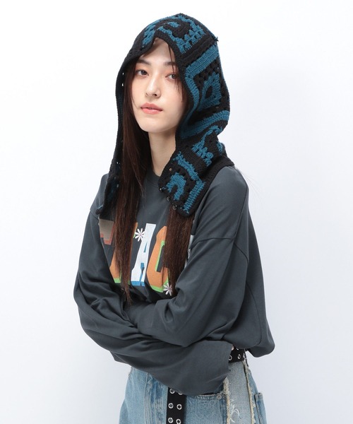Anui(アニュイ)の「【UNISEX】クロシェバラクラバ(ニットキャップ/ビーニー・レディース・グリーン/ブラック・FREE)」の15枚目の写真