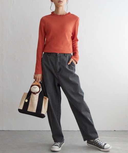 LBC（エルビーシー）の「三角テレコ襟フリルロンT（Tシャツ/カットソー・レディース・オレンジ/グリーン/ブラック/ホワイト・M/L）」の20枚目の写真