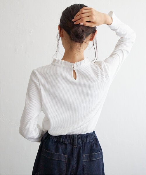 LBC（エルビーシー）の「三角テレコ襟フリルロンT（Tシャツ/カットソー・レディース・オレンジ/グリーン/ブラック/ホワイト・M/L）」の18枚目の写真