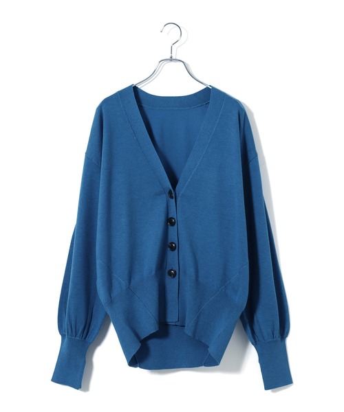 ADAM ET ROPE'（アダムエロペ）の「【サステナブル・WEB限定】カーブスリーブVネックカーディガン（カーディガン/ボレロ・レディース・ブラック系その他/ブルー/チャコールグレー・FREE）」の18枚目の写真