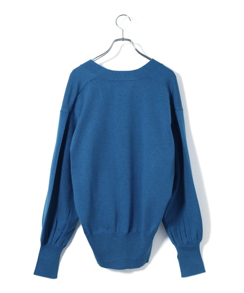 ADAM ET ROPE'（アダムエロペ）の「【サステナブル・WEB限定】カーブスリーブVネックカーディガン（カーディガン/ボレロ・レディース・ブラック系その他/ブルー/チャコールグレー・FREE）」の17枚目の写真