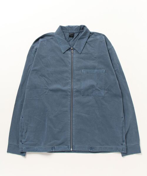 TRAP/U (トラップユー)の「ピグメント加工 シャツ衿 ZIPジャケット(ブルゾン・メンズ・ブラック/ネイビー・M/L)」の2枚目の写真
