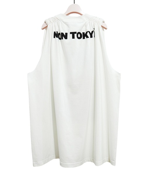 NON TOKYO（ノントーキョー）の「GATHER SLEEVE C/S（Tシャツ/カットソー・レディース・ホワイト/ネイビー・FREE）」の6枚目の写真