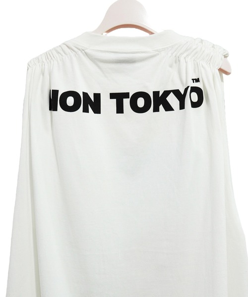 NON TOKYO（ノントーキョー）の「GATHER SLEEVE C/S（Tシャツ/カットソー・レディース・ホワイト/ネイビー・FREE）」の9枚目の写真
