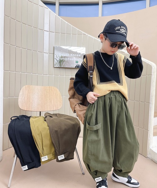 aimoha（アイモハ）の「【aimoha-KIDS-】子供服 カジュアル裾絞りチノパンツ（チノパンツ・キッズ・ブラック/チョコ/イエロー・150/120/110/130/140）」の6枚目の写真