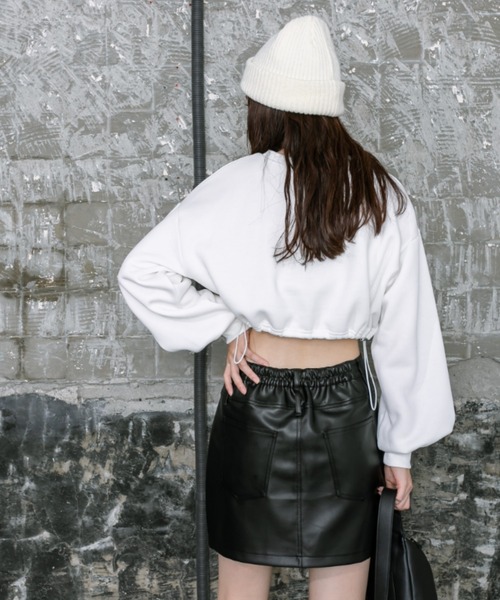 OLIVE des OLIVE（オリーブデオリーブ）の「【一部WEB店舗限定カラー有】きらきらクロップドトップス　1032060190（スウェット・レディース・ピンク/オフホワイト/ブラック/サックスブルー・FREE）」の10枚目の写真