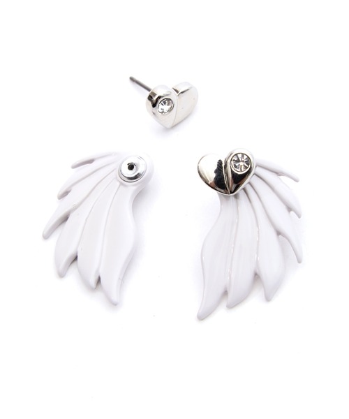 an meets zakka(アンミツザッカ)の「an meets zakka 翼ピアス(ピアス(両耳用)・メンズ・ホワイト/ピンク/ブラック・ONE SIZE)」の5枚目の写真