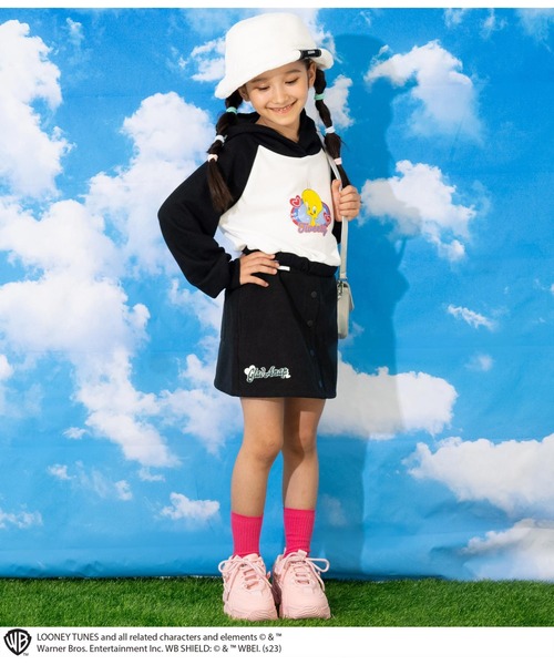 ANAP kids（アナップキッズ）の「Tweetyコラボ/裏毛ラグランスウェットパーカー【親子お揃い】（パーカー・キッズ・ピンク/サックスブルー/ブラック・110cm/130cm/120cm）」の13枚目の写真