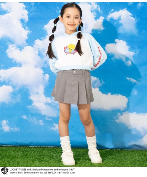 ANAP kids（アナップキッズ）の「Tweetyコラボ/裏毛ラグランスウェットパーカー【親子お揃い】（パーカー・キッズ・ピンク/サックスブルー/ブラック・110cm/130cm/120cm）」の9枚目の写真