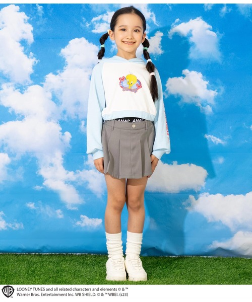 ANAP kids（アナップキッズ）の「Tweetyコラボ/裏毛ラグランスウェットパーカー【親子お揃い】（パーカー・キッズ・ピンク/サックスブルー/ブラック・110cm/130cm/120cm）」の10枚目の写真