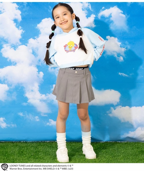 ANAP kids（アナップキッズ）の「Tweetyコラボ/裏毛ラグランスウェットパーカー【親子お揃い】（パーカー・キッズ・ピンク/サックスブルー/ブラック・110cm/130cm/120cm）」の8枚目の写真