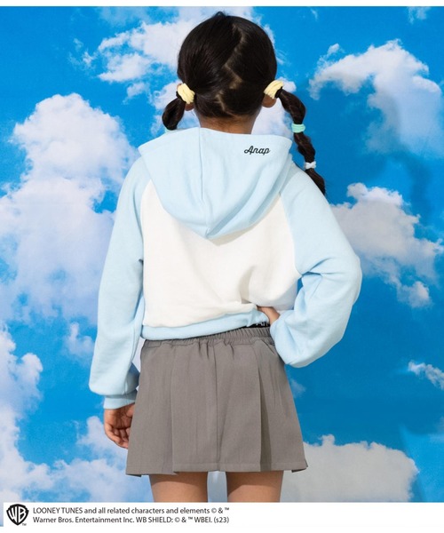 ANAP kids（アナップキッズ）の「Tweetyコラボ/裏毛ラグランスウェットパーカー【親子お揃い】（パーカー・キッズ・ピンク/サックスブルー/ブラック・110cm/130cm/120cm）」の7枚目の写真